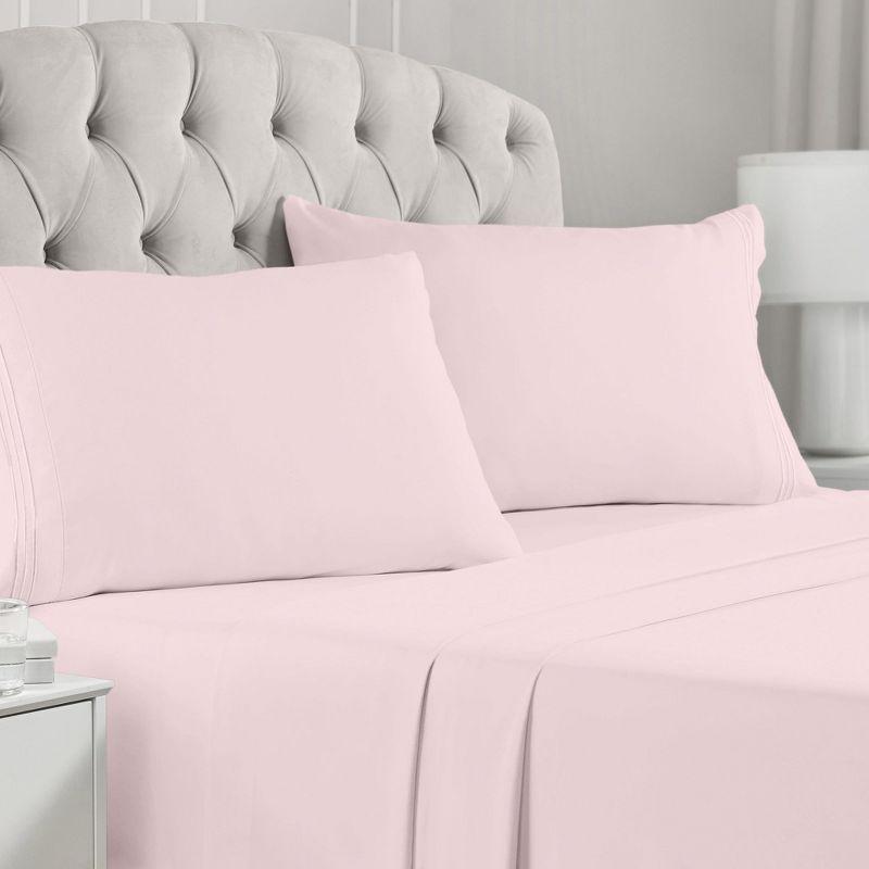 Mellanni Brushed Microfiber Pillowcase Set of 2, King, Blush Pink