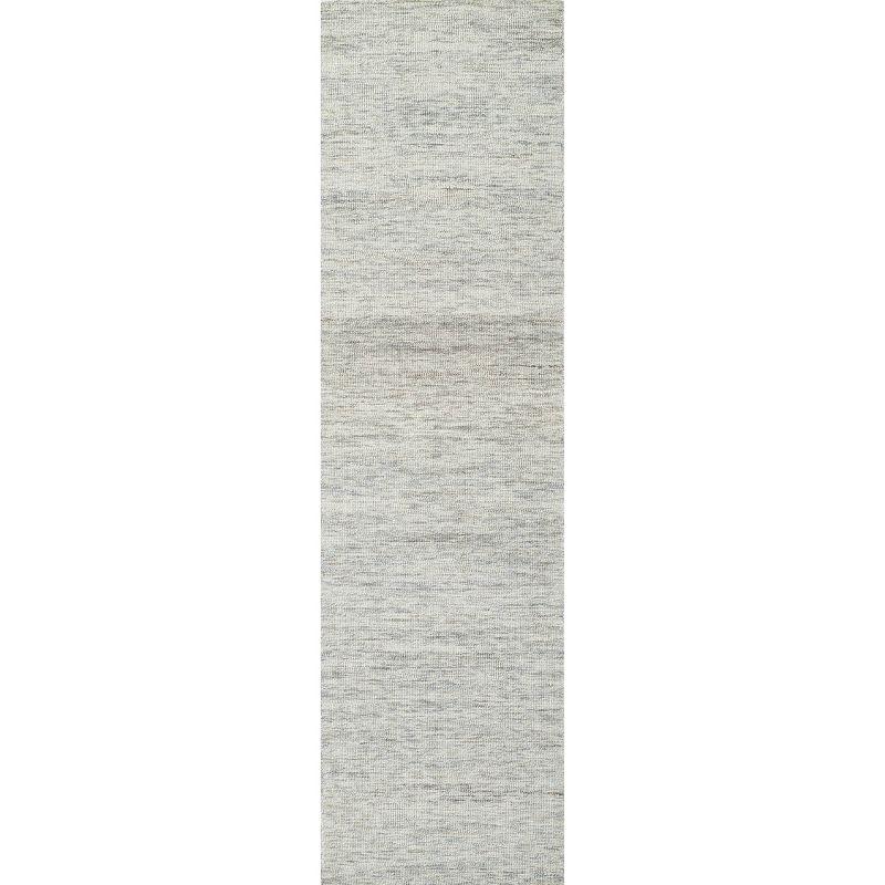 Momeni 2'3"x8' James Solid Handtufted Runner Rug Light Gray: Wool, Low Pile, Indoor, Handmade, Cotton Backing