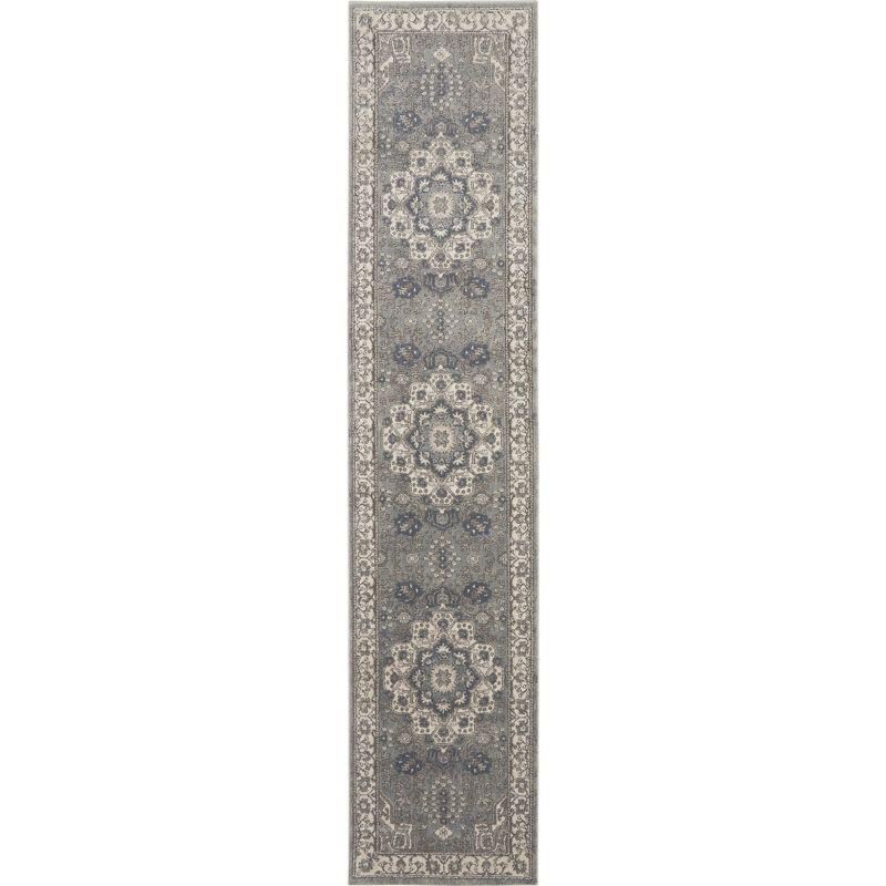 Elegance Reversible Gray Synthetic 2'2" x 10' Area Rug