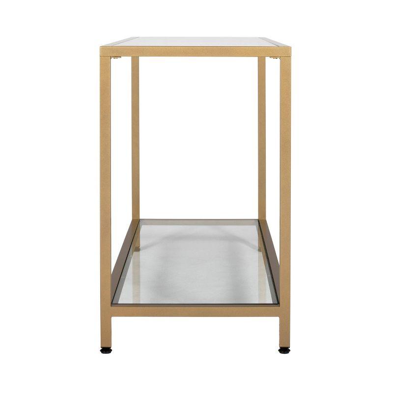 47" Camber Modern Glass Console Table Gold - Studio Designs Home: Mid-Century Style, Steel Frame, Tempered Top