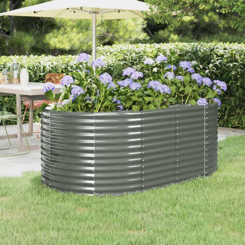 vidaXL Garden Raised Bed Powder-coated Steel 59.8"x31.5"x26.8" Anthracite