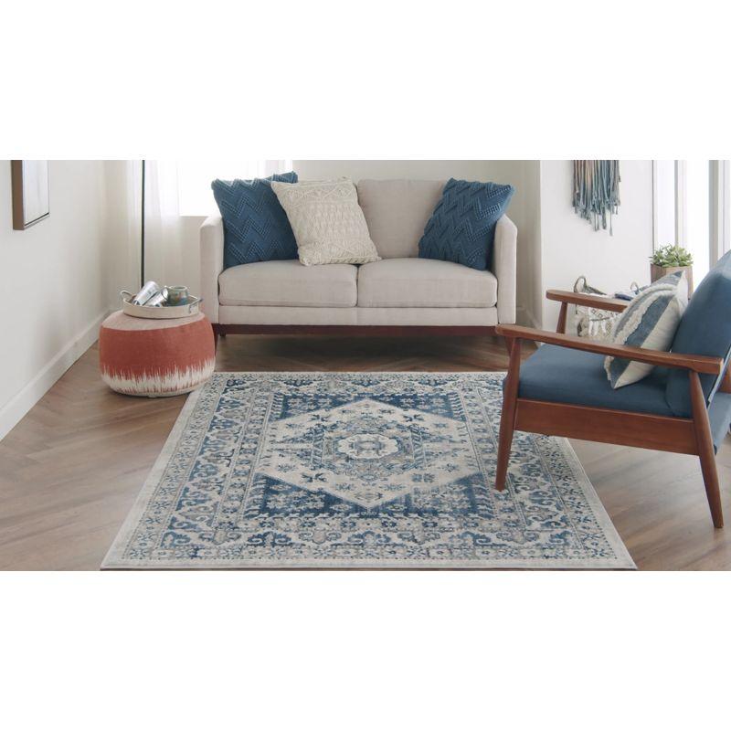 Ivory Blue Cyrus 8' x 10' Synthetic Reversible Area Rug