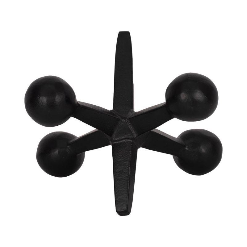 Sagebrook Home Creative Metal Jacks Sculpture for Room, Bedroom or Office Decor, Aluminum, Black 7 L x 5 W x 5 H Inches