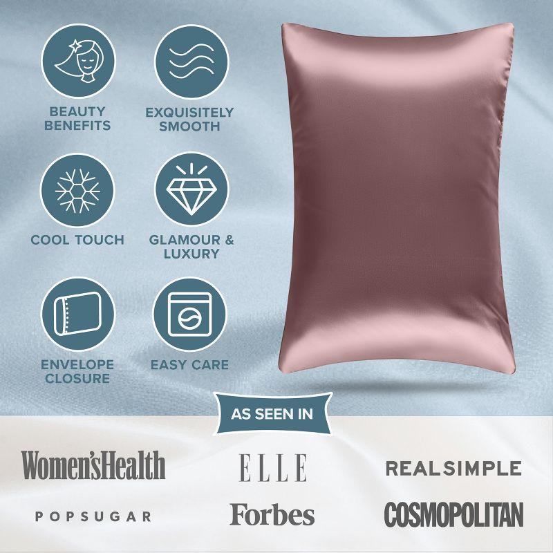 Bare Home Soft Poly Satin Pillowcase Set
