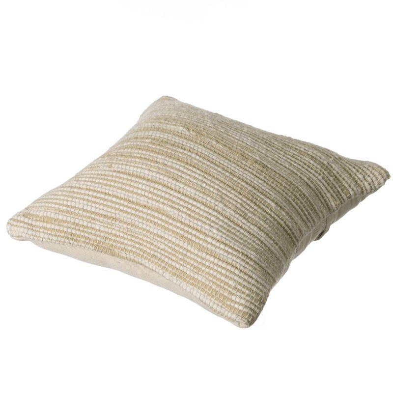 Handwoven Sand Cotton Knit Box Throw Pillow