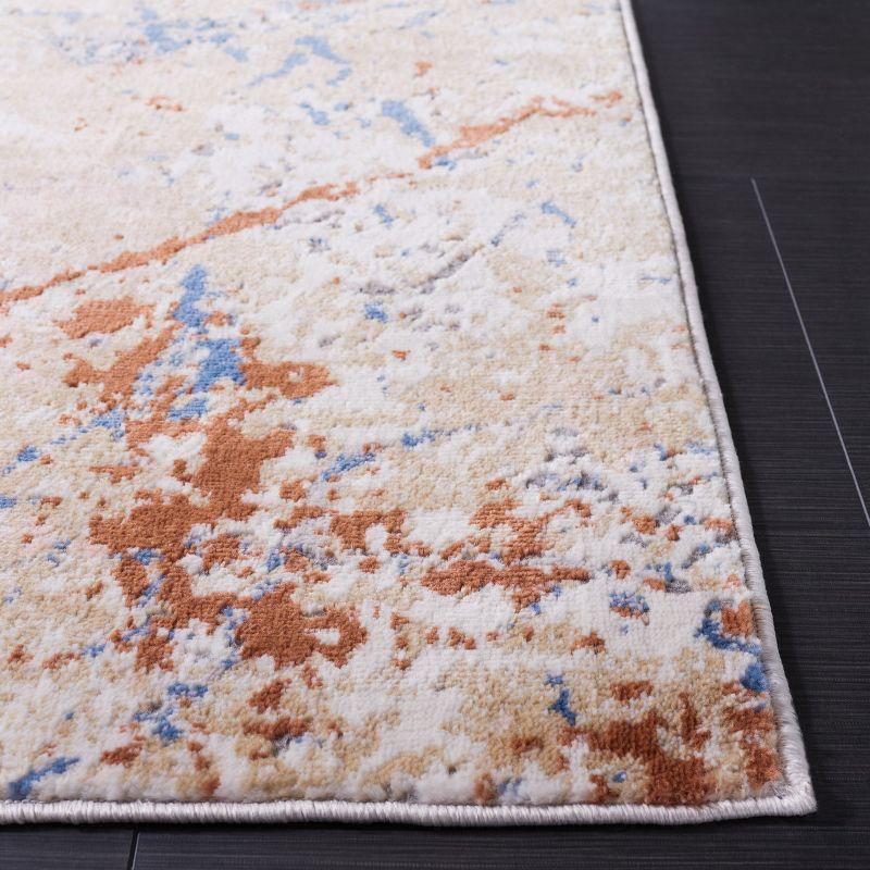 Eternal Grey and Blue Gold Hand-Knotted Synthetic Area Rug