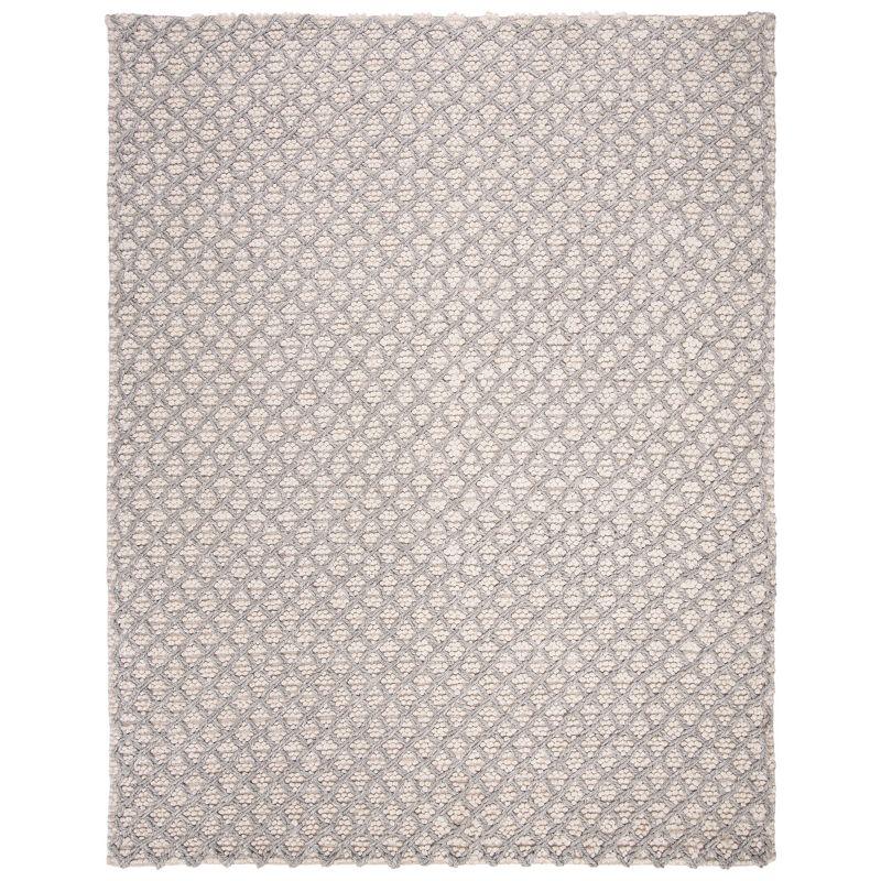 Ivory Elegance 8' x 10' Hand-Tufted Wool and Viscose Blend Area Rug