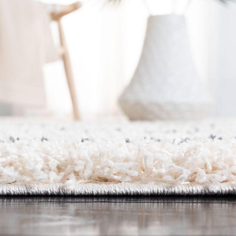 Venus Shag VNS604 Power Loomed Area Rug - Ivory/Dark Grey - 6'7"x6'7" - Safavieh.