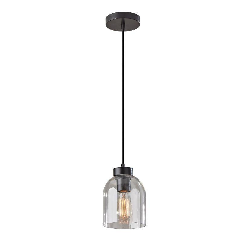 Bristol Pendant Black - Adesso: ETL Listed, Glass Shade, Metal Body, 40W, Adjustable Height