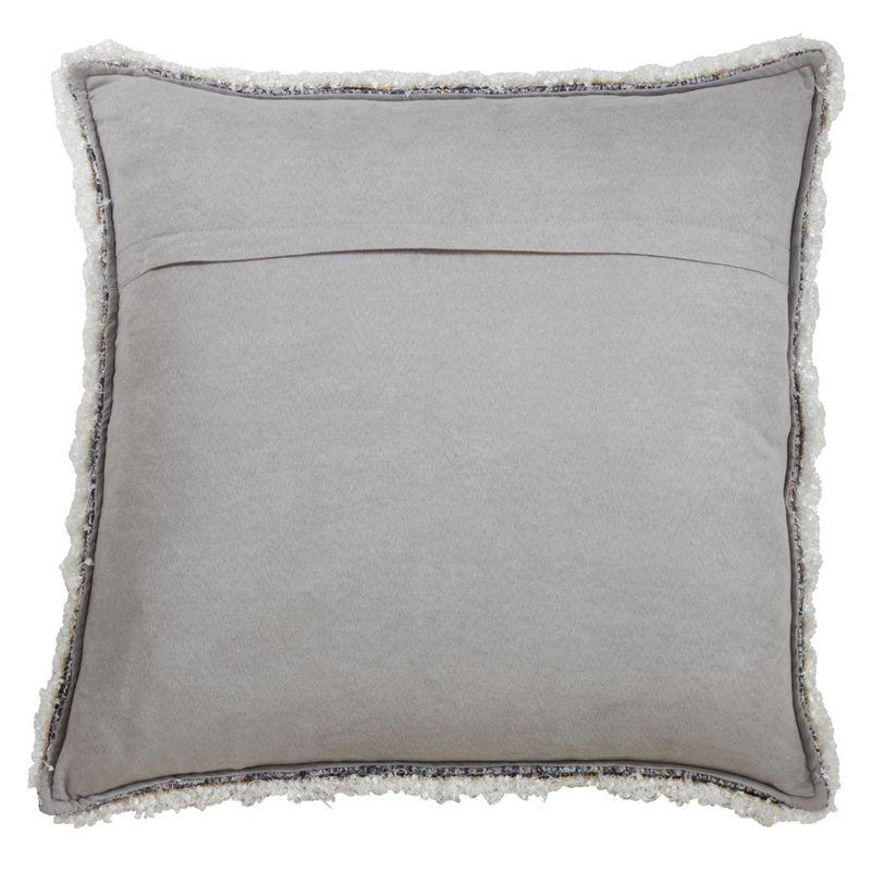 Navy Blue Shimmering Fringe Poly Filled Square Pillow