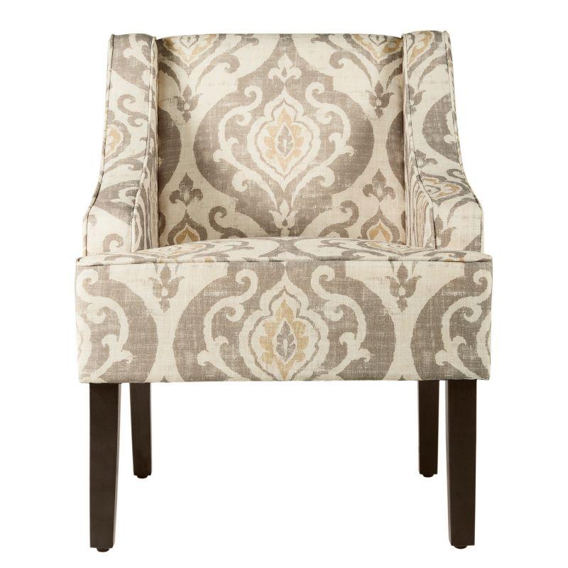 Classic Swoop Accent Armchair Natural Raffia - HomePop: Upholstered, Wood Legs, Foam Fill
