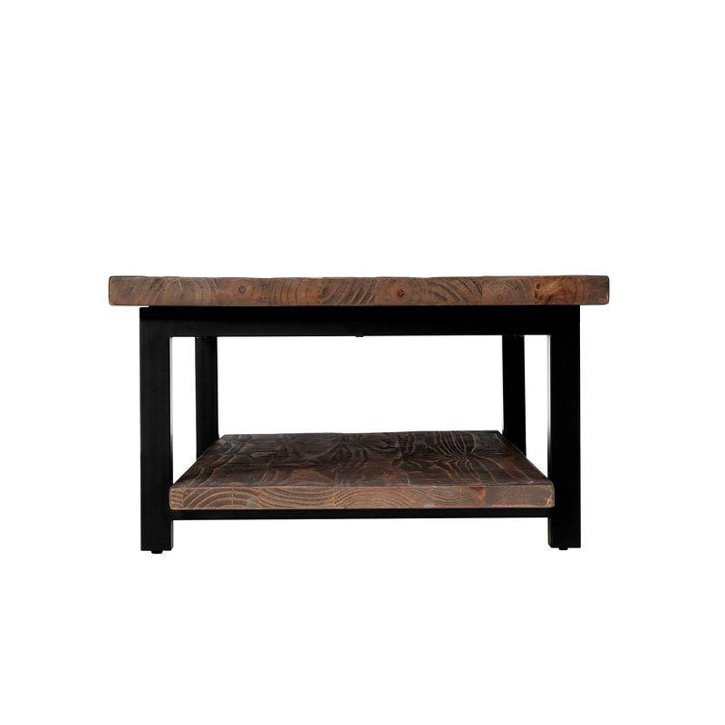 48" Pomona Coffee Table with Shelf- Alaterre Furniture: Reclaimed Wood, Rustic, Metal Legs