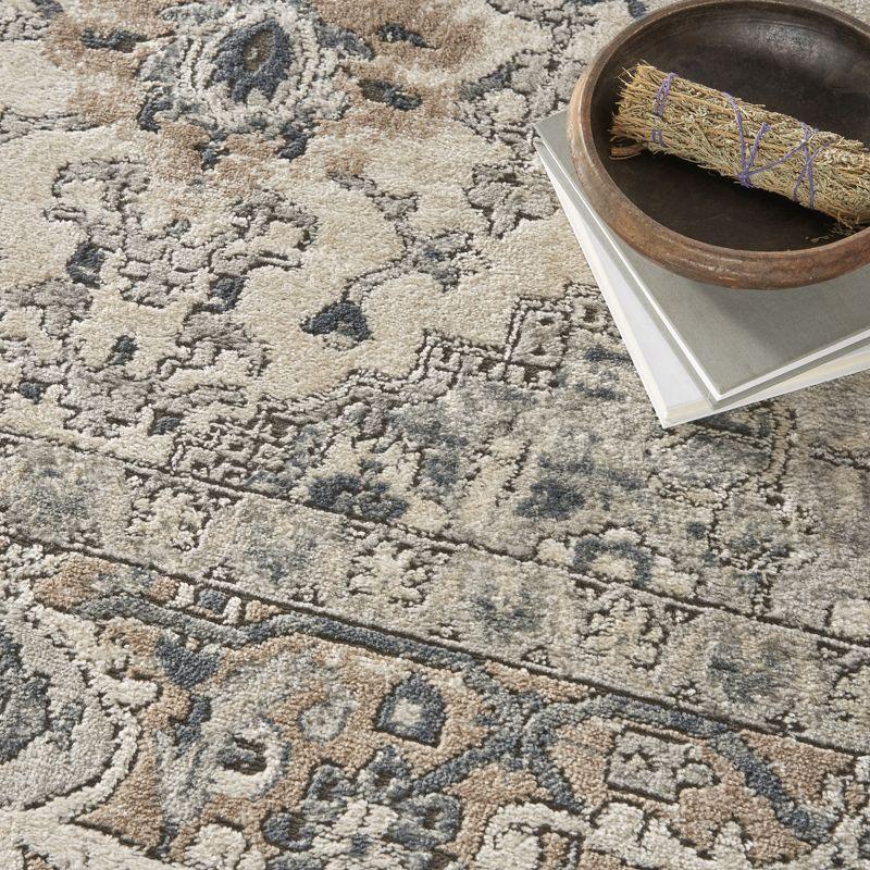 Nourison Concerto Center Medallion Indoor Rug Ivory Grey 8'10" x 11'10"