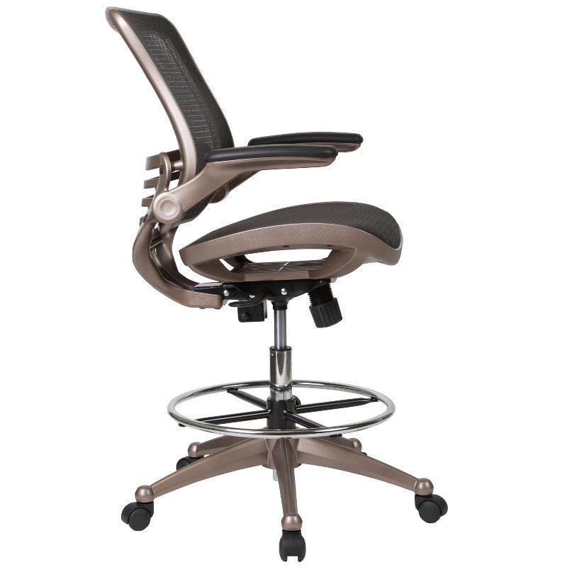 Flash Furniture Mignone Mid-Back Transparent Mesh Office Chair with Flip-Up Arms