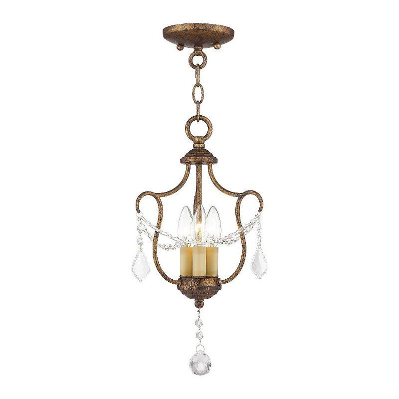 Livex Lighting Chesterfield 3 - Light Pendant in  Hand Applied Venetian Golden Bronze