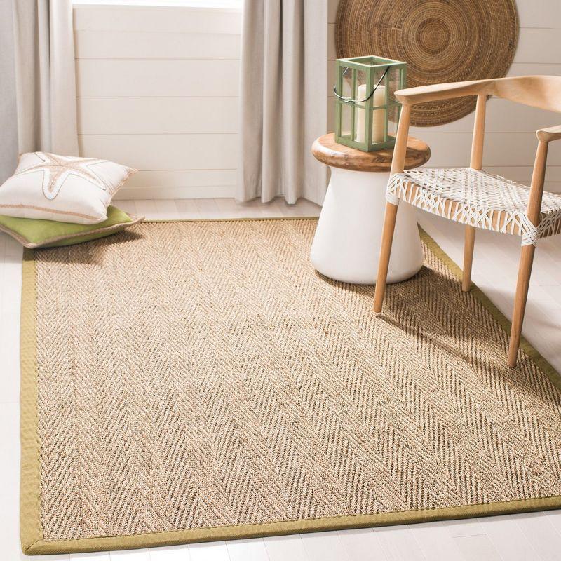 Natural Fiber NF115 Power Loomed Indoor Area Rug - Natural/Olive - 5'x8' - Safavieh