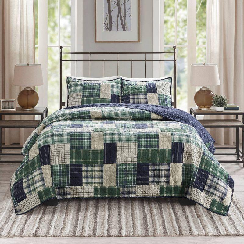 Madison Park Timber 3 Piece Reversible Printed Quilt Set