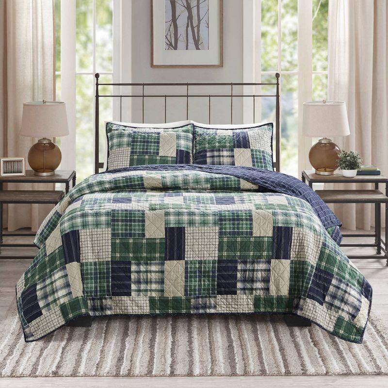 Timber 3 Piece Reversible Printed Quilt Set