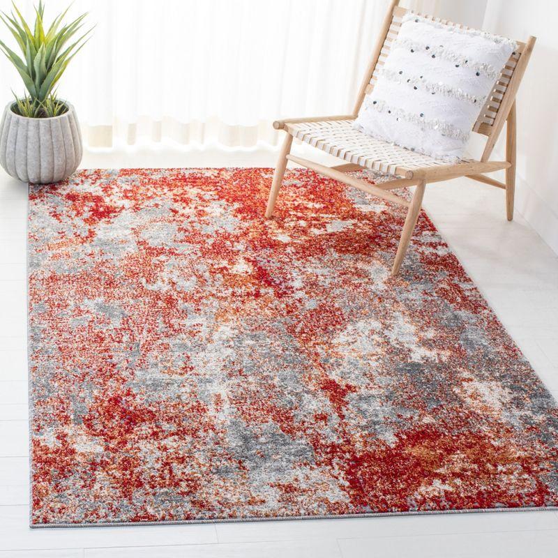 Aston ASN710 Power Loomed Area Rug - Red/Grey - 8'x10' - Safavieh.