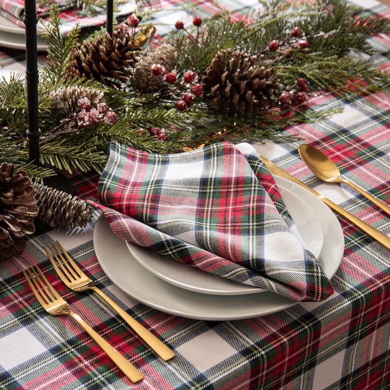 Christmas Classic Holiday Plaid Cotton Napkin Set of 8 - Multicolor - 17x17 - Elrene Home Fashions