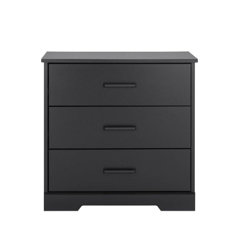 Black Farmhouse Nightstand with Three Drawers