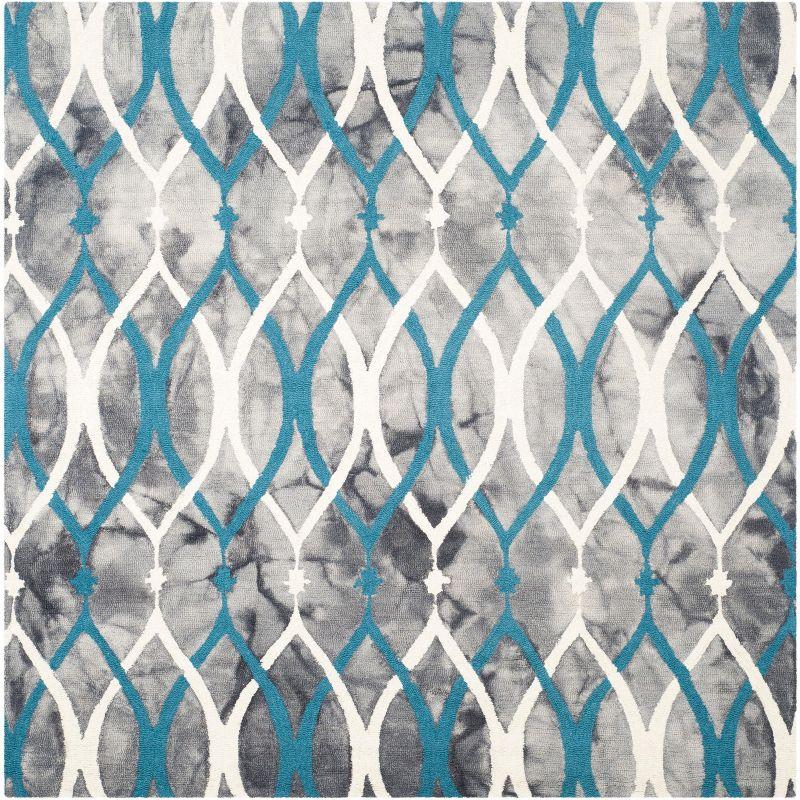 Dip Dye DDY534 Hand Tufted Area Rug - Grey/Ivory Blue - 7'x7' - Safavieh.