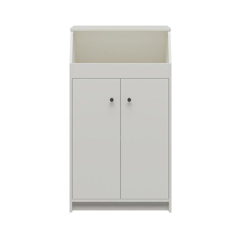 White High-Density Fiberboard 2 Door Storage Tower