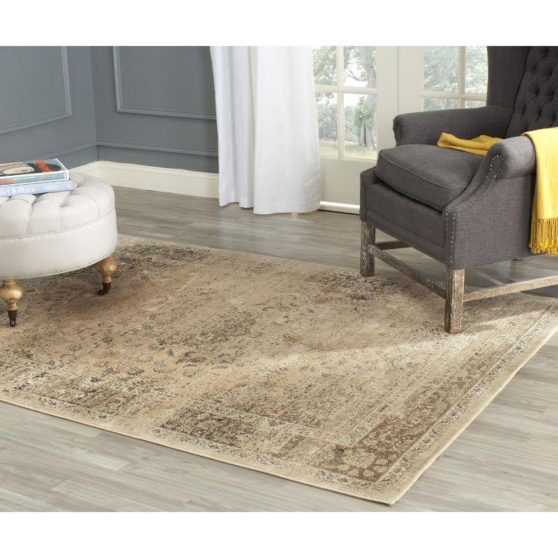 Vintage VTG113 Power Loomed Indoor Skid-Resistant Accent Rug - Warm Beige - 3'3"x5'7" - Safavieh
