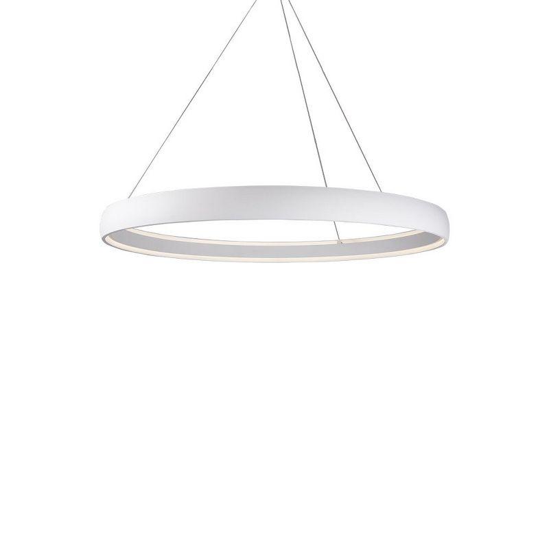 Sleek Circular Halo 52" White Aluminum LED Pendant