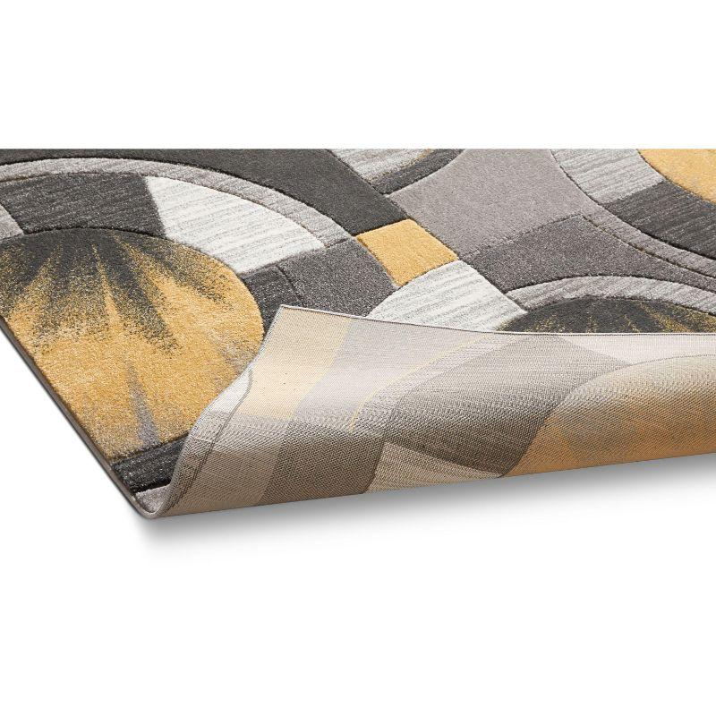 Well Woven Sunburst Modern Geometric Comfy Casual Hand Carved Abstract Contemporary Thick Soft Plush Area Rug