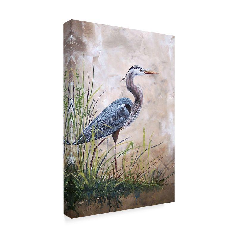 Heron in the Reeds Canvas Print with Floater Frame