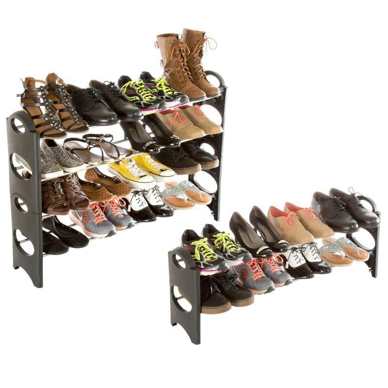 Hastings Home Space Saver Shoe Rack – 4-Tier Stackable Shoe Storage and Organizer