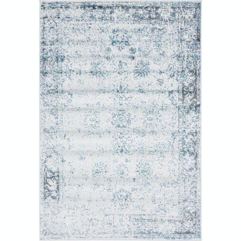 Sofia Casino Light Blue 4'1" x 6'1" Rectangular Easy-Care Area Rug