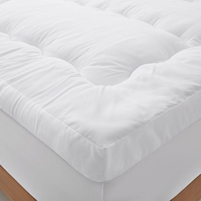Peace Nest Ultra Loft 4" Mattress Topper, Plush Down Alternative Filling for Ultimate Comfort, White Wavy, Twin