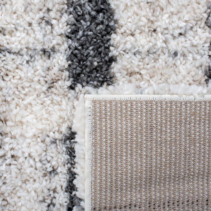 Fontana Shag FNT855 Power Loomed Area Rug - Ivory/Grey - 5'3"x5'3" - Safavieh.