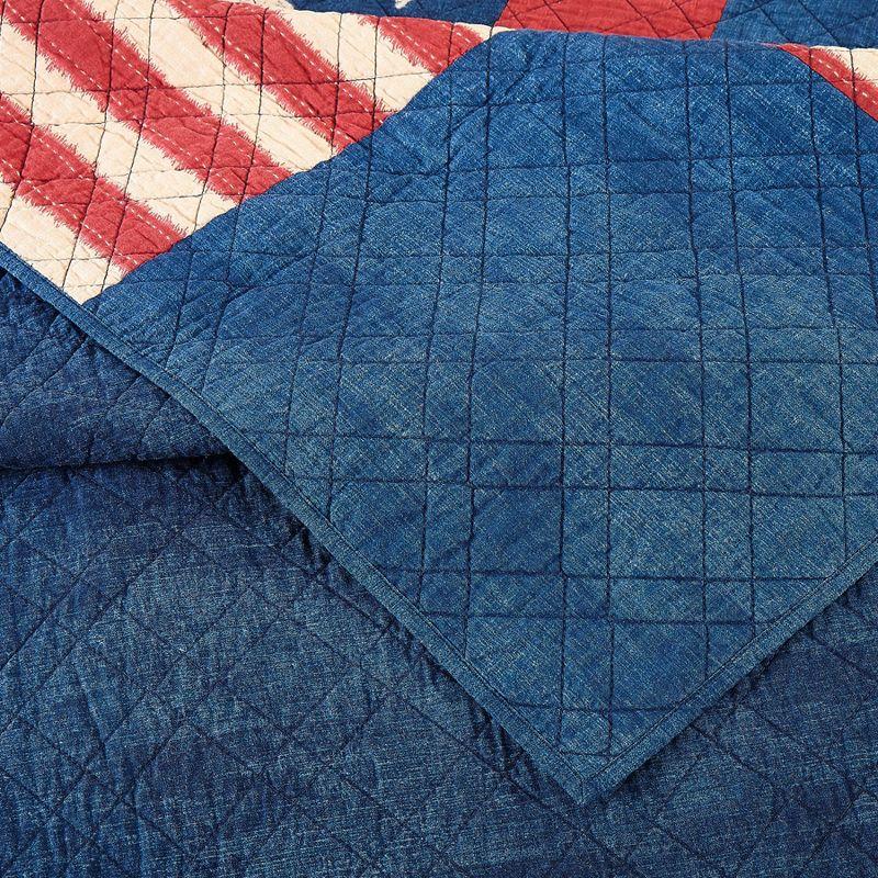 Modern Heirloom Americana Patch 100% Cotton 3-Piece Quilt/Coverlet Set