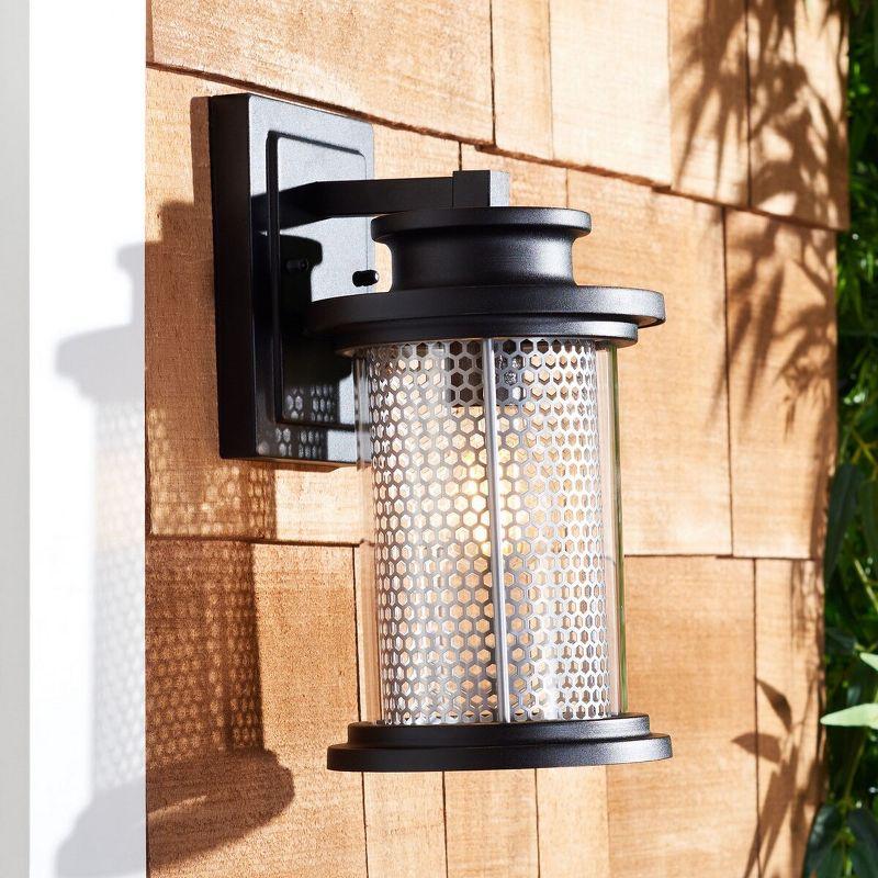 Queren Outdoor Wall Sconce Lights (Set of 2) - Black - Safavieh.