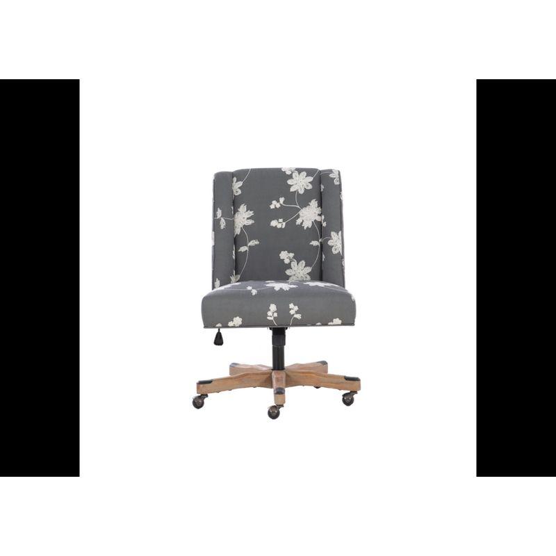 Ergonomic Swivel Office Chair in Brown/White Cow Print with Walnut Base