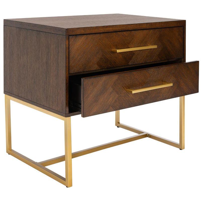 Estelle Nightstand - FOX6262 - Walnut - Safavieh Couture