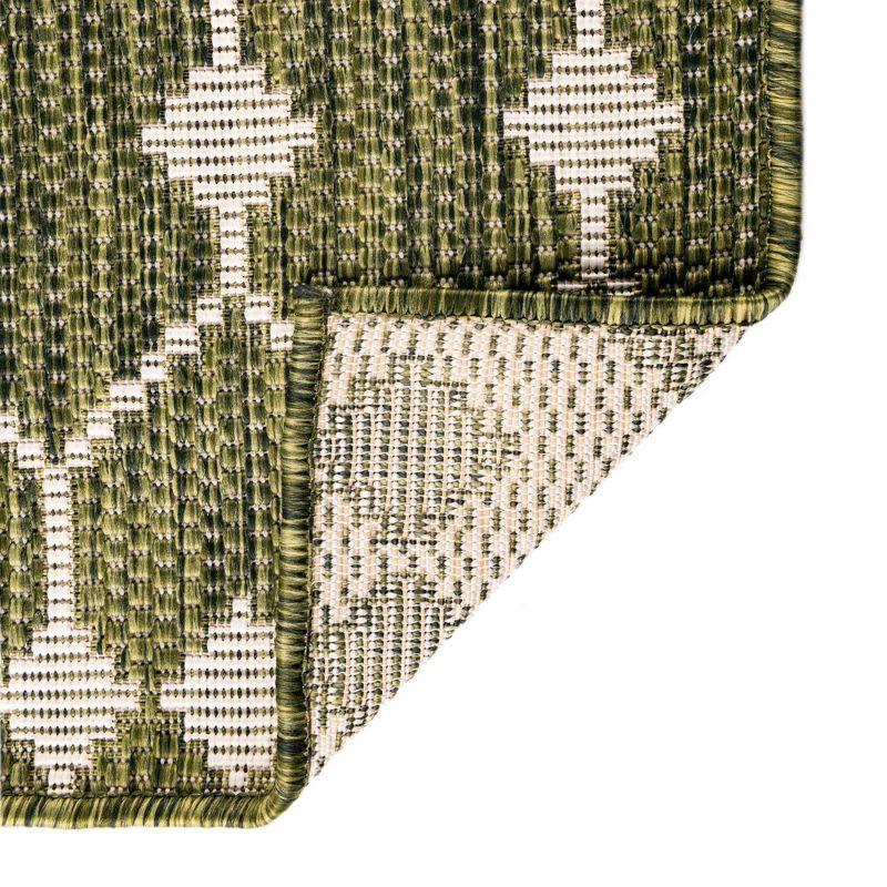 Green Trellis 9' x 12' Rectangular Washable Outdoor Rug