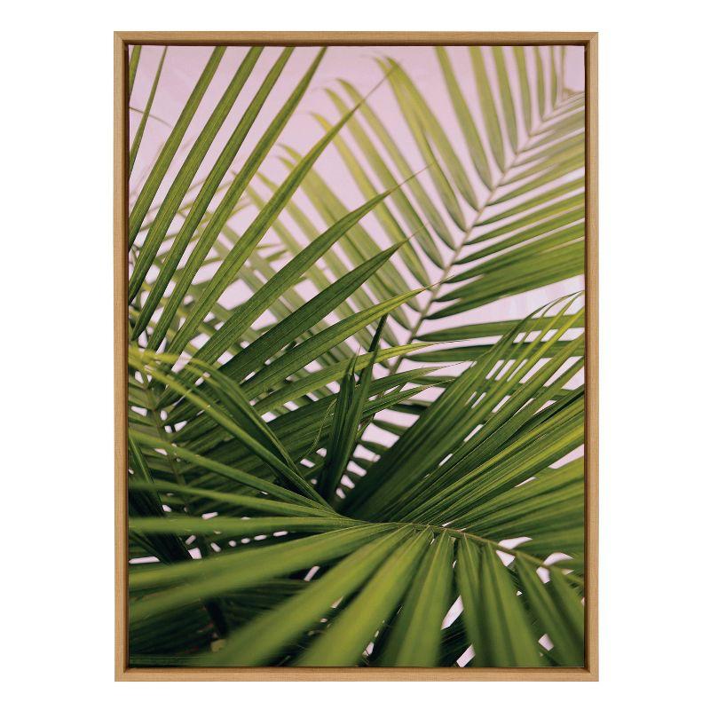 Natural Green Palm Frond Canvas Wall Art, 28x38