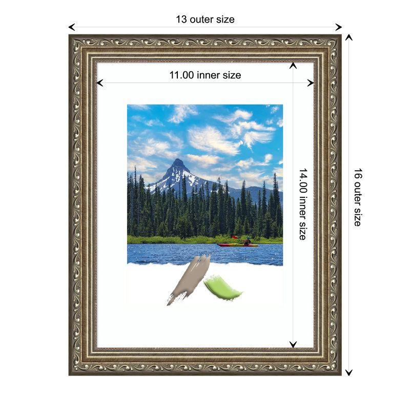 Amanti Art Parisian Silver Wood Picture Frame Opening Size 11x14 in. (Matted To 8x10 in.)