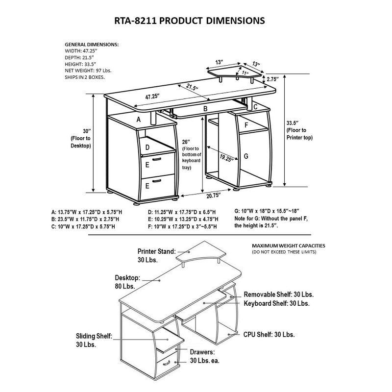 Hokku Designs Techni Mobili Complete Computer Workstation Desk With Storage