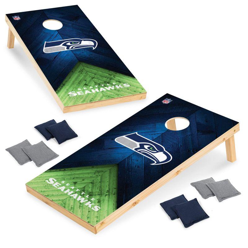 Seattle Seahawks 2'x4' Solid Wood Cornhole Set with Bean Bags