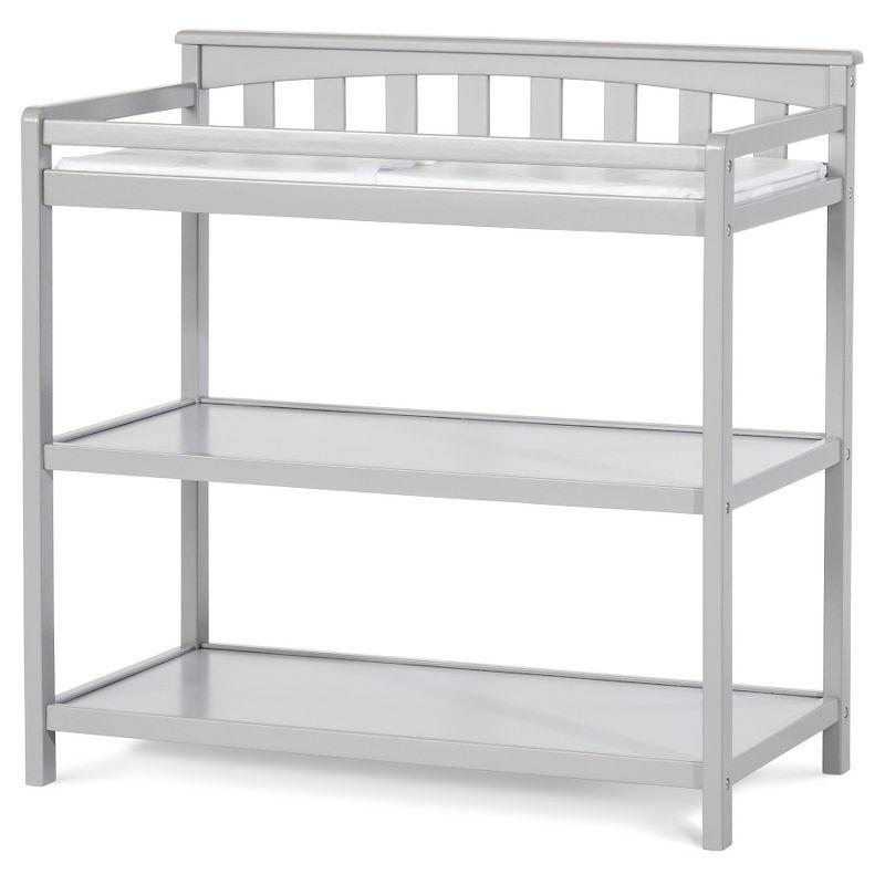 Cool Gray Flat Top 38" Changing Table with Safety Strap