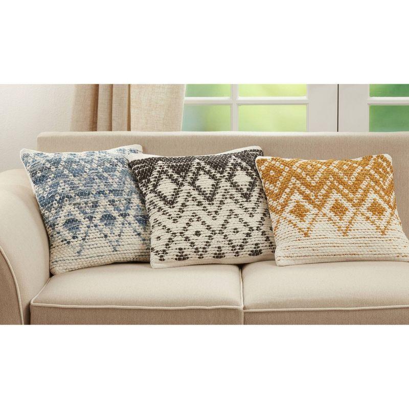 Blue Diamond Chindi Cotton Square Pillow Cover