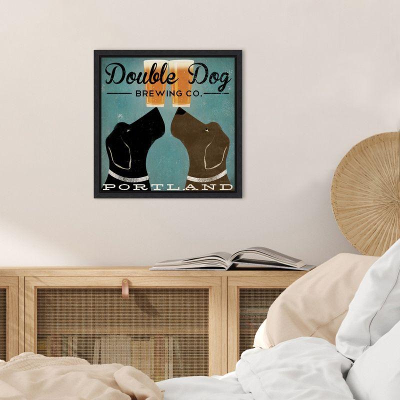 Amanti Art Double Dog Brewing Co by Ryan Fowler Framed Canvas Wall Art