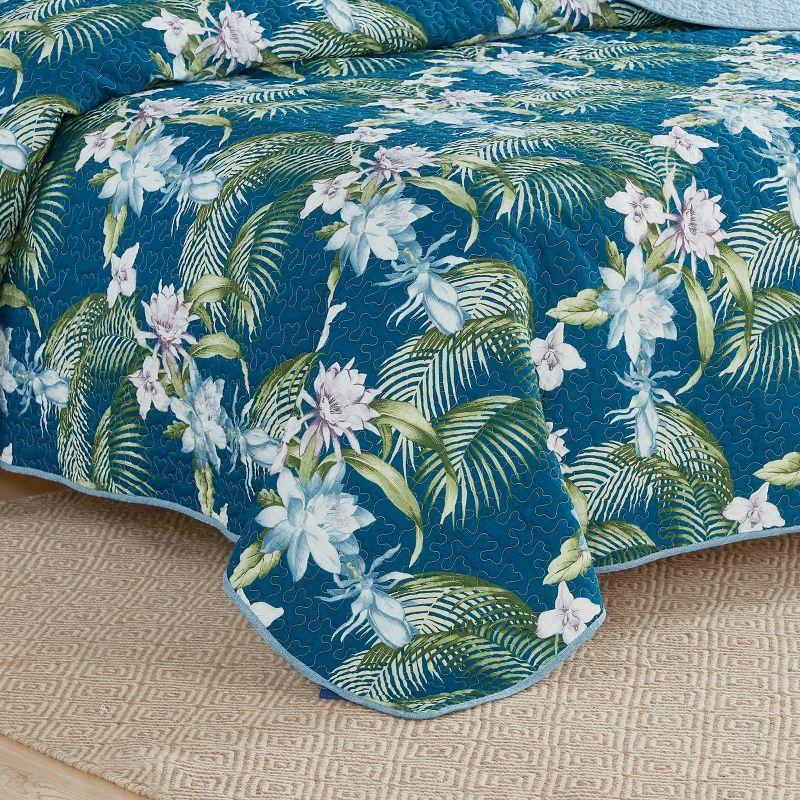 Tommy Bahama Southern Breeze Blue Cotton Reversible Quilt Set