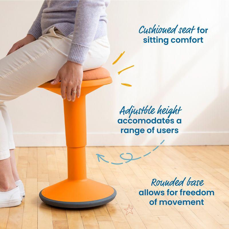 ECR4Kids ECR4Kids Sitwell Wobble Stool with Cushion, Adjustable Height, Active Seating