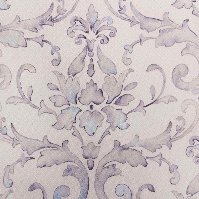 Cream and Blue Damask Water Resistant Anti-Fatigue Kitchen Mat